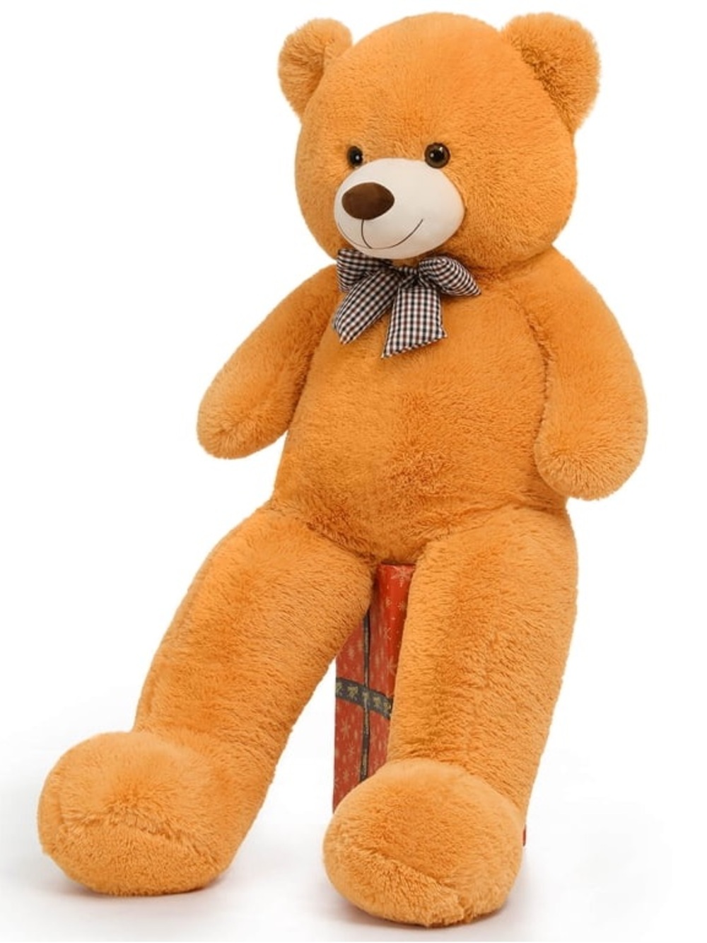 4ft Plush Teddy Bear Stuffed Animal - Brown with Bow